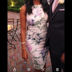 Floral open back midi dress